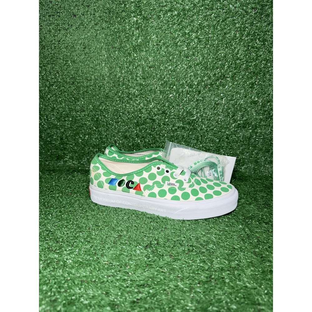Vans Classic Lace Up Green Floral Polka Dot Skate Shoes Sneakers Women's Size 6